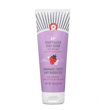 Imagem de First Aid Beauty - KP Bump Eraser Body Scrub with 10% AHA, Keratosis Pilaris Exfoliater with Glycolic and Lactic acids, Helps Reduce Chicken Skin Bumps, Safe for Sensitive Skin, Strawberry Scent,