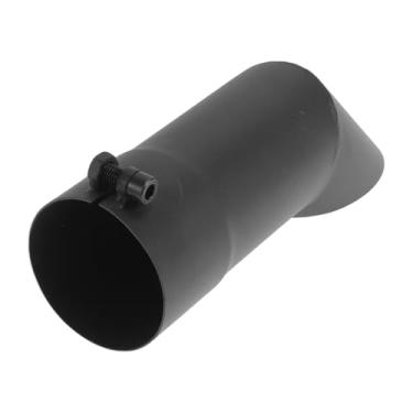 Imagem de Motoforti 2,8 polegadas ID entrada virada para baixo ponta de exaustão superfície jateamento mandril curva cotovelo tubo 23.1 cm comprimento total adequado para 7.1 cm OD tubos de escape preto