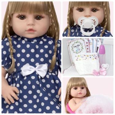 Imagem de Bebê Reborn Menina Loira Recém Nascida Lindos Acessórios - Cegonha Reb