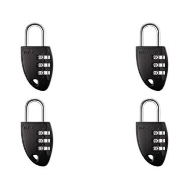 Imagem de Kit com 4 papaiz cadeado com segredo cs23 30mm zamac preto - 000276