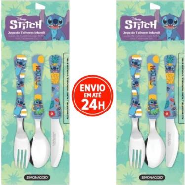 Imagem de Kit Com 2 Talher Infantil Carros Inox Simonaggio Disney Garfo e Faca, 
