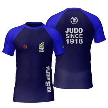Imagem de Camiseta Judo KuSakura CBJ Azul Marinho/Azul Claro, G