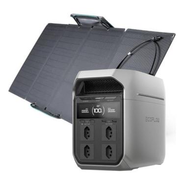 Imagem de Kit Ecoflow Gerador Delta 3 Plus 1800w 127v + Painel 110w