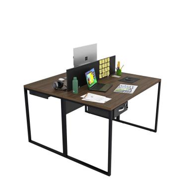 Imagem de Estação De Trabalho Mesa Plataforma 2 Lugares Com Gaveta Escritório Netmobil