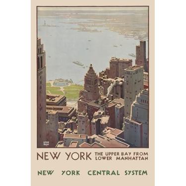 Imagem de VMXWLL Pôster vintage de Nova York, sistema central de Nova York, pôster em tela, pinturas de parede para sala de estar, quarto, estilo sem moldura 16 x 24 polegadas (40 x 60 cm)