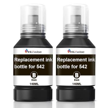Imagem de InkXwise Refil de tinta preta 542 frascos de tinta de reposição para Epson 542 refil de tinta compatível com Ecotank ET-5150 ET-5170 ET-5180 ET-5850 ET-5800 ET-16650 ST-C8000 (140 ml x 2P)