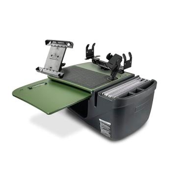Imagem de AutoExec Mesa de carro AE-GMCD-PM-PS-TAB-AG GripMaster para sua estação de trabalho de veículo e escritório móvel, verde exército com suporte para telefone, suporte de impressora e suporte para tablet