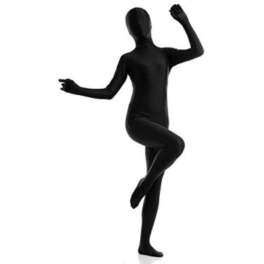 Imagem de Ayliss Zentai Terno Unissex Lycra Spandex Stretch Fantasia Adulto Desaparecendo Macacão Completo, Preto, Large