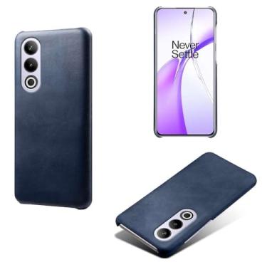 Imagem de Capa para Oneplus Ace 3V,Proteção contra quedas,Casca de volta de cor sólida simples,Design de couro de imitação de plástico-Blue