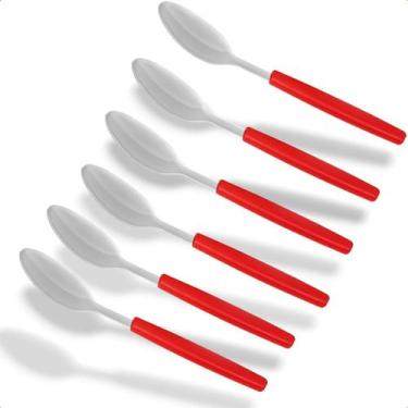 Imagem de Kit Jogo 6 peças de Colher De Sopa Aço Inox Mesa Cozinha Jantar Casa -