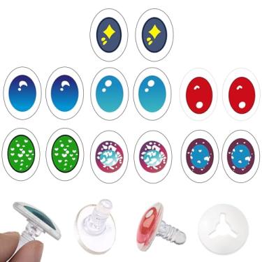 Imagem de 14 peças de olhos de segurança para confecção de bonecas de bicho de pelúcia com arruela Olho Amigurumi para artesanato em crochê, olhos de boneca, crochê para decorações de artesanato