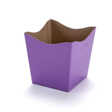 Imagem de CACHEPOT DE PAPELÃO QUADRADO 15 PARA FLORES E PRESENTES. (LILÁS)