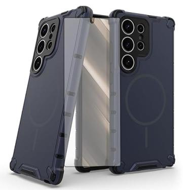 Imagem de Asuwish Capa de celular para Samsung Galaxy S25 Ultra 5G capa magnética com protetor de tela de vidro temperado e acessórios de celular de proteção híbrida S25Ultra 25S S 25 25Ultra 6.9 2025 feminino