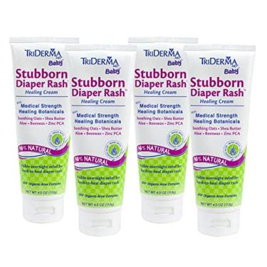 Imagem de Creme de cura para assaduras Stubborn, trata e previne erupções cutâneas, 4,0 oz, pacote com 4