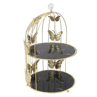 Imagem de MAVIS LAVEN Suporte para Cupcakes Em Forma de Gaiola, Suporte para Sobremesas de 3 Níveis Com Material de Vidro e Ferro para Casamentos, Festas, Aniversários, Chá de Bebê, Celebrações e