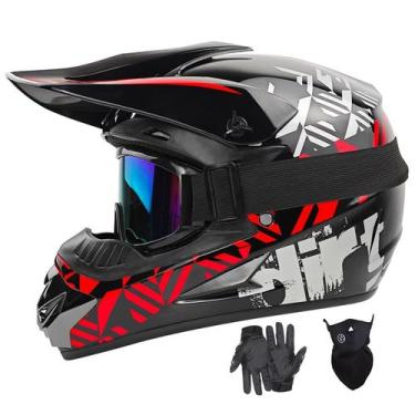 Imagem de Capacete de motocross SPARK DOT Full Face para adultos vermelho (grand