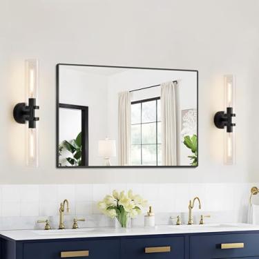 Imagem de GZZBMY E27 Luzes de parede vintage transparente de vidro cilíndrico arandelas de parede retro industrial metal lâmpadas de parede internas para sala de estar restaurante quarto (lâmpada não incluída