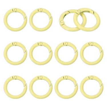 Imagem de YELARXI Anéis de metal com mola, porta-chaves de pressão de mola redonda colorido - adequado para (chaveiro - bolsa - bolsa - bolsa - cordão - artesanato faça você mesmo) pacote com 12 e 1,3 polegadas