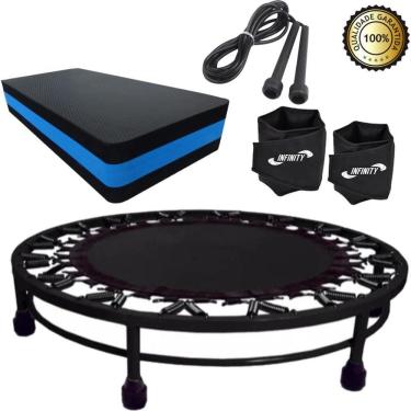 Imagem de Kit Aeróbico Mini Jump + Corda + Caneleira 4Kg + Step