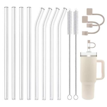 Imagem de Conjunto de canudos de vidro de reposição Cusfele para copo Stanley de