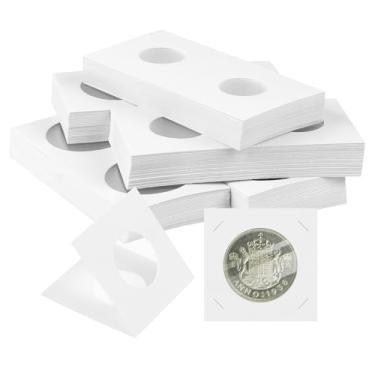 Imagem de Aunifun Cardboard Coin Holders 100pcs 2" x 2" Paper Coin Flips for Coin Collection, Currency Holders for Coin Collection Supplies in 5 Sizes