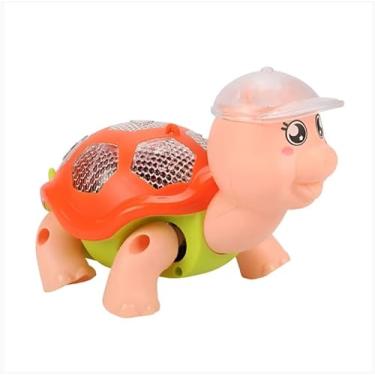 Imagem de Tartaruga Dançante Infantil Interativa, Som e Luz, 18cm x 11cm, Brinquedo Educativo (Rosa)
