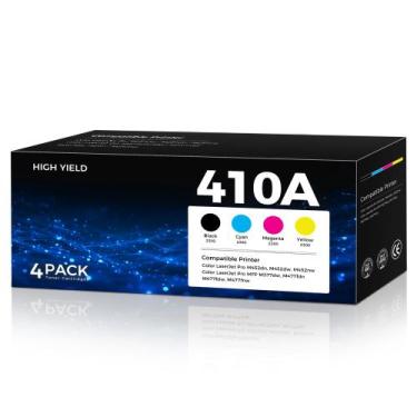 Imagem de Pacote de 4 cartuchos de toner 410A compatíveis com HP Laserjet Pro - 