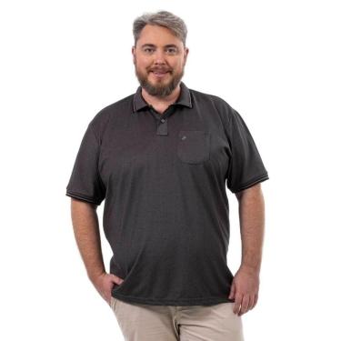 Imagem de Camisa Polo Masculina Plus Size Pique Algodão com Bolso