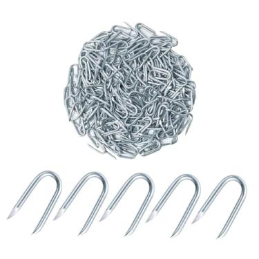 Imagem de Ioensy Grampos para cabos de jardim, grampos galvanizados para cercas de arame de galinheiro, 200 Unidades