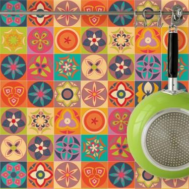 Imagem de Adesivo de Azulejo Flores 20x20 cm com 12un - Quartinhos