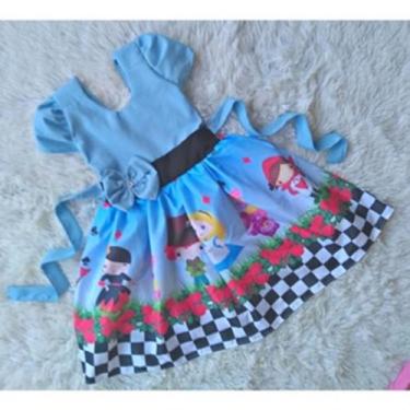 Imagem de Vestido Infantil Temático Simples Alice Azul - EDYNHOKIDS, 01 ANO A 02