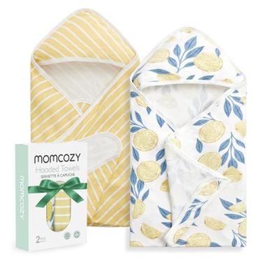 Imagem de Toalha de bebê com capuz Momcozy, pacote com 2 toalhas de banho superm