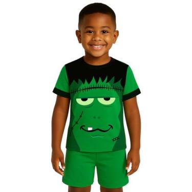 Imagem de Conjunto Infantil Temático Fantasia Frankenstein Camiseta e Short - Ca