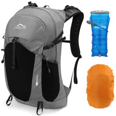 Imagem de Mochila de hidratação para caminhadas com bexiga de água de 3 litros para mulheres e homens Mochila de água de 25 litros para caminhadas, ciclismo, corrida, escalada, acampamento (laranja) (cinza)