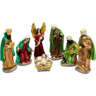 Imagem de Presépio Natalino Nascimento De Jesus Estatueta 7 Peças 15cm - OUTRAS 