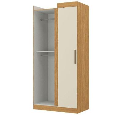 Imagem de Modulo De Guarda Roupas Canto Para Quarto Madrid Maxel Madeirado/off W