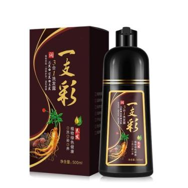 Imagem de Shampoo de coloração de cabelo BELEZALIB Instant Dark Brown 500mL