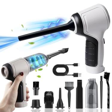 Imagem de Lata de espanador de ar comprimido elétrico, soprador de ar sem fio recarregável 3 em 1, vácuo, 9000PA substitui ar enlatado, mini soprador de ar para PC, casa, ao ar livre, escritório, computador