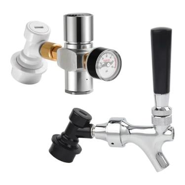 Imagem de Fabricação caseira de cerveja Home Brewery Beer Carbonation & Dispenser Combine Kit,Premium 0-60PSI Mini Co2 Regulator,Craft Beer Tap Acessórios para vinho(Type 1)