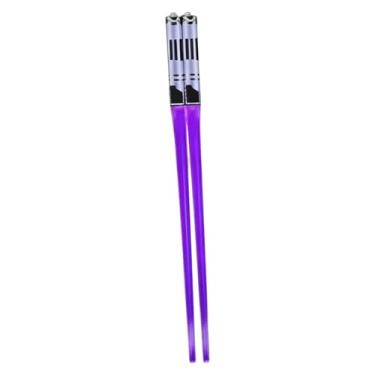 Imagem de IEUDNS 2 peças de pauzinhos de sabre de luz iluminados para festa, suprimentos portáteis para festa, bastões de LED legais, Roxo