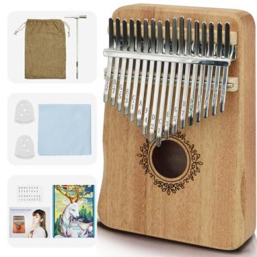 Imagem de Piano de polegar Kalimba FINDAMAZE de 17 teclas com martelo de afinaçã