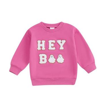 Imagem de Moletom ZyhwShine Toddler Baby Girl Halloween Hey Boo