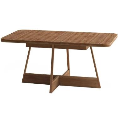 Imagem de Mesa Atria 1592 Retangular 160cm Carraro Cor Nogal com Rose Cobre