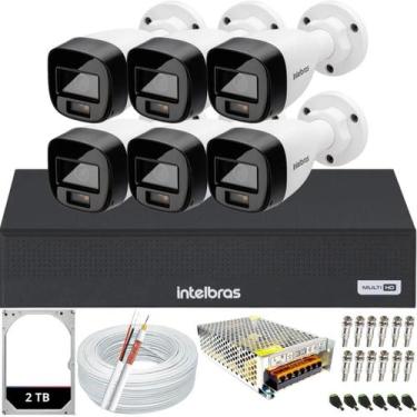 Imagem de Kit Intelbras 6 Câmeras 1220b Full Color Dvr 8ch Mhdx 1108c Hd 2Tb col