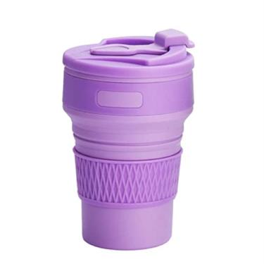 Imagem de Copos de café dobráveis de 350 ml silicone dobrável portátil bicicleta viagem beber canecas de chá sem BPA copo de água dobrável