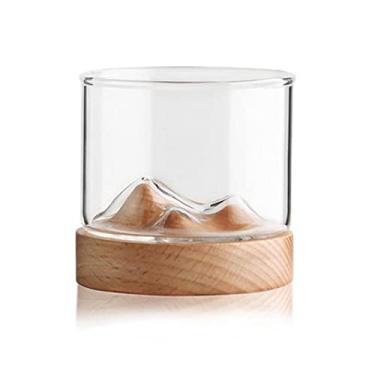 Imagem de Caneca de vidro de uísque com Woodiness Rum Licor Copos de Cerveja Personalidade Criativa Design de Montanha Bar Casa Copo de Degustação de Vinho