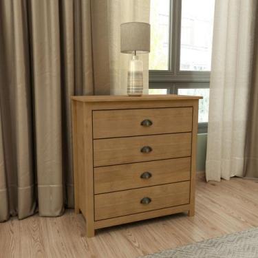 Imagem de Cômoda 4 Gavetas Topázio 100% Madeira Maciça para Quarto - Finestra