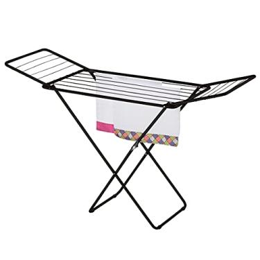 Imagem de Varal de Chão com Abas Premium Preto Brilhante em Aço PR369 Utimil