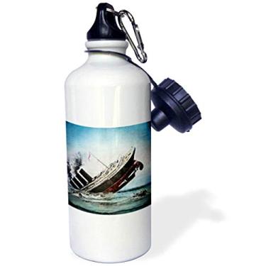 Imagem de 3dRose Garrafa de água esportiva escorrega lanterna mágica da Titanic, 600 ml, branca