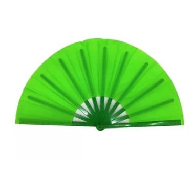 Imagem de Leque Oriental Grande Para Kung Fu E Tai Chi - AcessóRio Para ApresentaçãO De DançA E Artes Marciais(Verde)